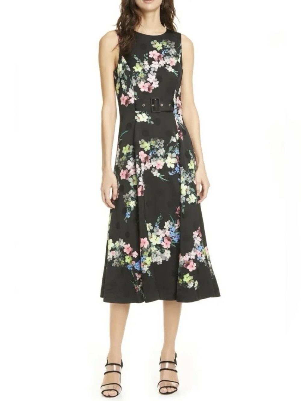 Ted Baker London Camylle Pergola Belted Dress In Black Floral NO BELT Size 2